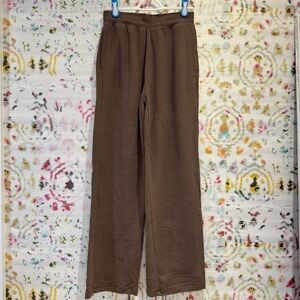 Alo yoga brown wide leg waffle pants
